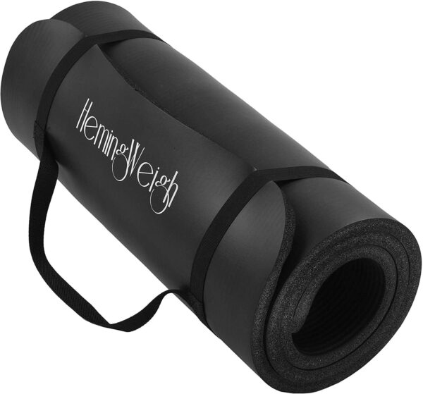 ef3a4abe2aa44199a215f5a4833f9e47 HemingWeigh 1 inch Thick Yoga Mat, Extra Thick, Non Slip Exercise Mat for Indoor and Outdoor Use