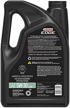 Castrol 60014 Edge 5W-20 Advanced Full Synthetic Motor Oil, 6 Gallon Enviro-Pack