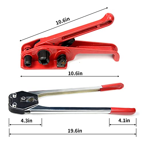 uyoyous Packaging Strapping Banding Kit 1/2" x 3937' Heavy Duty PET/PP Poly Pallet Strapping Kit Steel Manual Banding Tool Set Includes Tensioner Tool, Sealer Tool, Coils