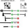 IUNIO Survival Off-Roading Tool Kit, Folding Shovel, Camping Axe, Multitool, Pickaxe, with Carrying Bag, for Outdoor, Car Emergency (Upgrade Black)
