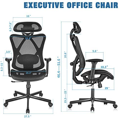 SUNNOW Ergonomic Office Chair, Mesh Computer Desk Chair , High Back Executive Task Chair