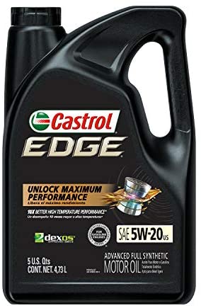 Castrol 60014 Edge 5W-20 Advanced Full Synthetic Motor Oil, 6 Gallon Enviro-Pack