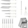 Cuisinart C77WTR-15P Classic Forged Triple Rivet, 15-Piece Knife Set, White