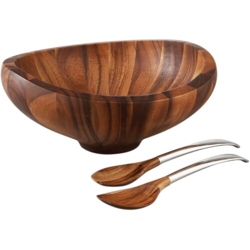 Nambe Butterfly Salad Bowl with Servers