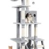 rabbitgoo Cat Tree Cat Tower 61" for Indoor Cats, Multi-Level Cat Condo with Hammock & Scratching Posts for Kittens