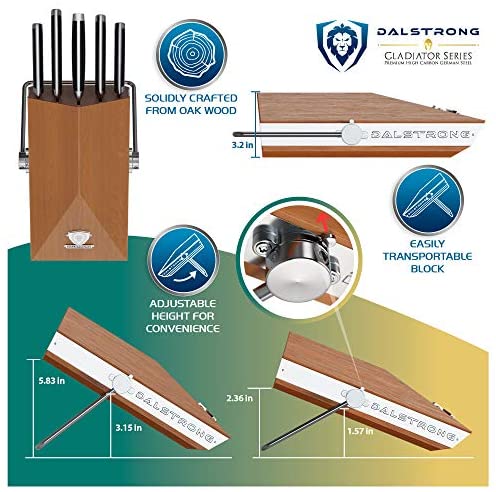 DALSTRONG Knife Block Set - 5 Piece - Gladiator Series - with Modular, Multi-Level Block - German HC Stainless Steel - Premium ABS Polymer Handles - NSF Certified