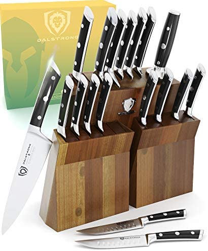 DALSTRONG Knife Block Set - 5 Piece - Gladiator Series - with Modular, Multi-Level Block - German HC Stainless Steel - Premium ABS Polymer Handles - NSF Certified