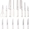 Cuisinart C77WTR-15P Classic Forged Triple Rivet, 15-Piece Knife Set, White