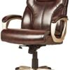 Executive Home Office Desk Chair with Padded Armrests- Black/Silver