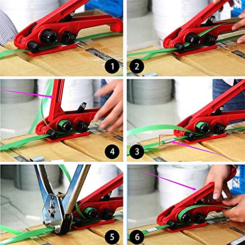 uyoyous Packaging Strapping Banding Kit 1/2" x 3937' Heavy Duty PET/PP Poly Pallet Strapping Kit Steel Manual Banding Tool Set Includes Tensioner Tool, Sealer Tool, Coils