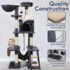 rabbitgoo Cat Tree Cat Tower 61" for Indoor Cats, Multi-Level Cat Condo with Hammock & Scratching Posts for Kittens